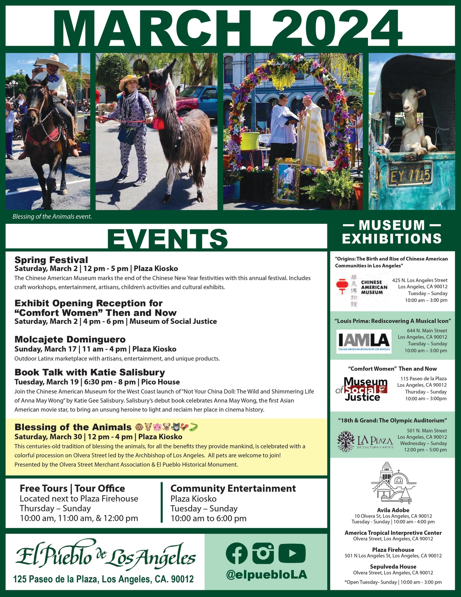 March 2024 Events at El Pueblo El Pueblo de Los Angeles The